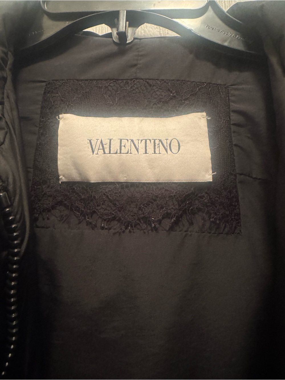Valentino Black Ruffled Front Puffer Jacket - Picture 2 of 7